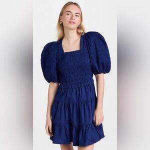 SEA NY Sloane Smocked Mini Dress in
Cobalt Blue Size S